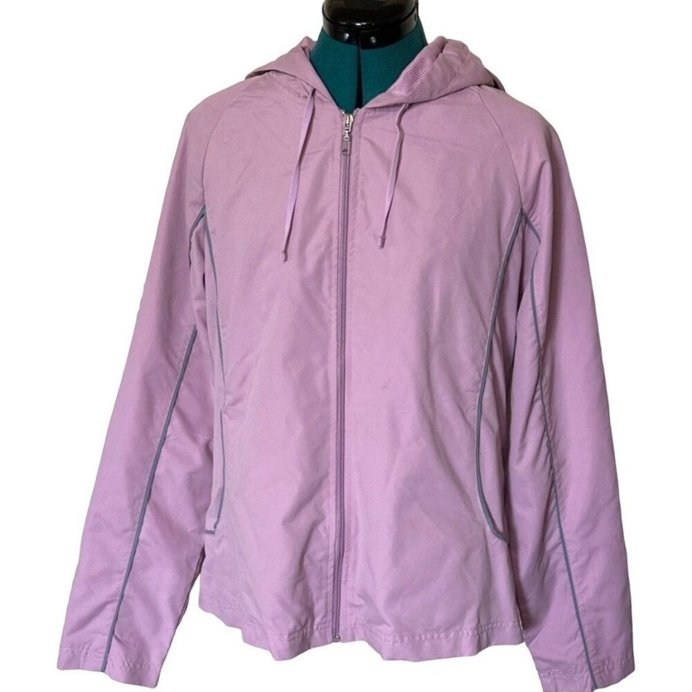 KMART Athletech Windsuit Pink Jacket w/Gray Stripe Polyester Women's Size XL NWT